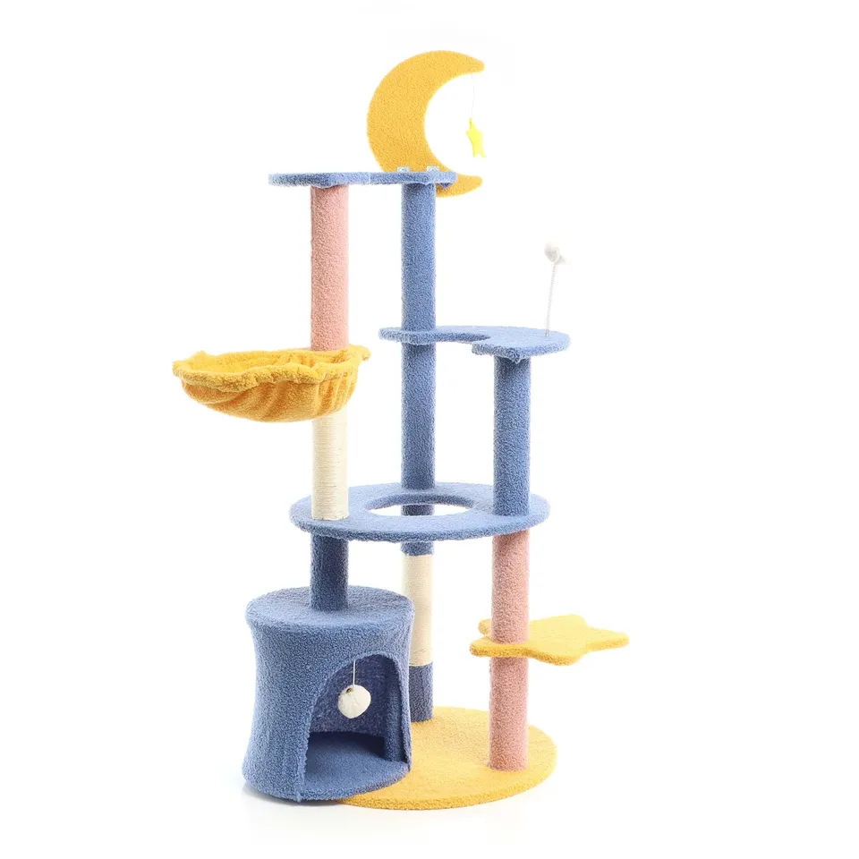 Fudajo Albero Tiragraffi 132 cm Blu Giallo Luna