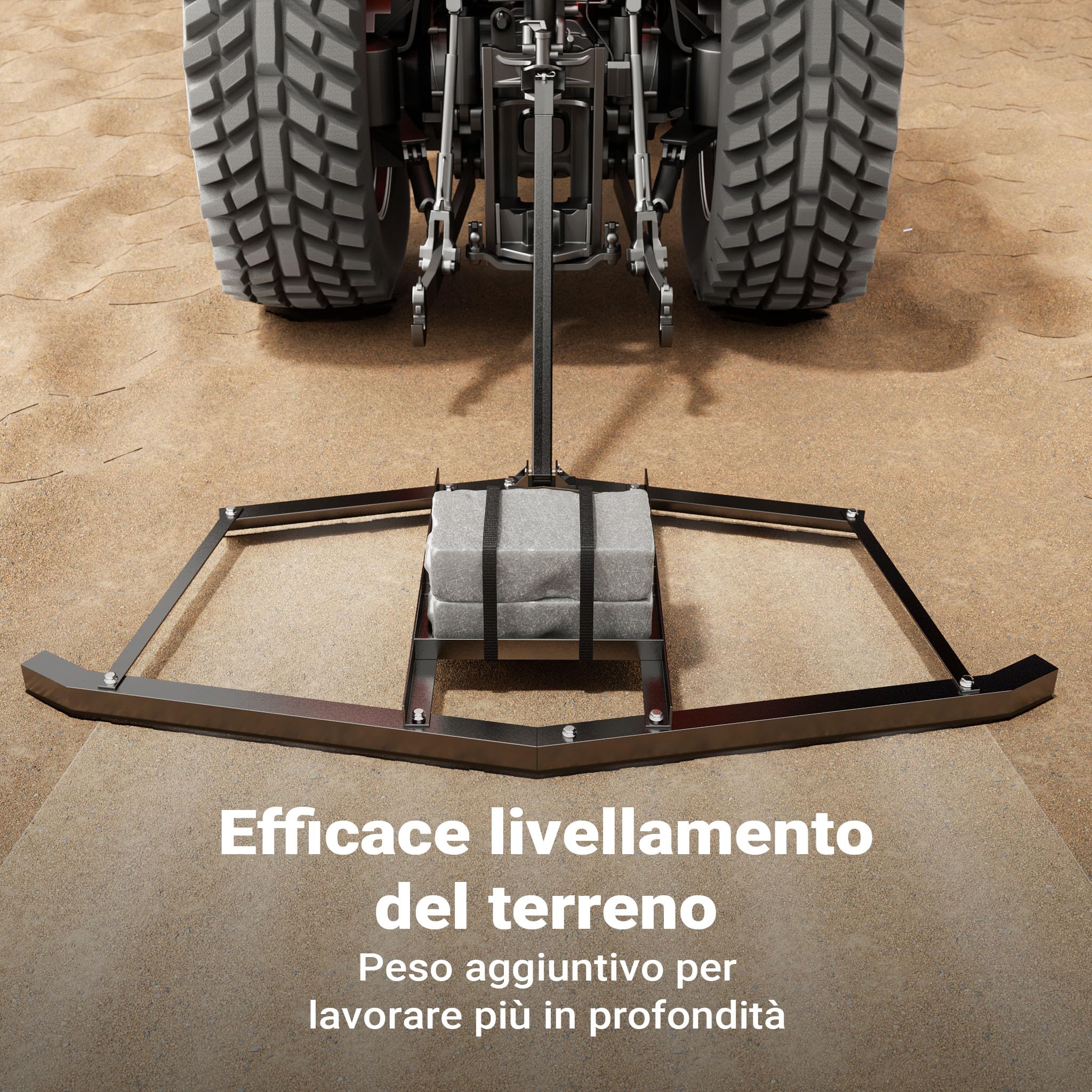 Wiltec erpice livellatore prato 172x90 cm traino quad