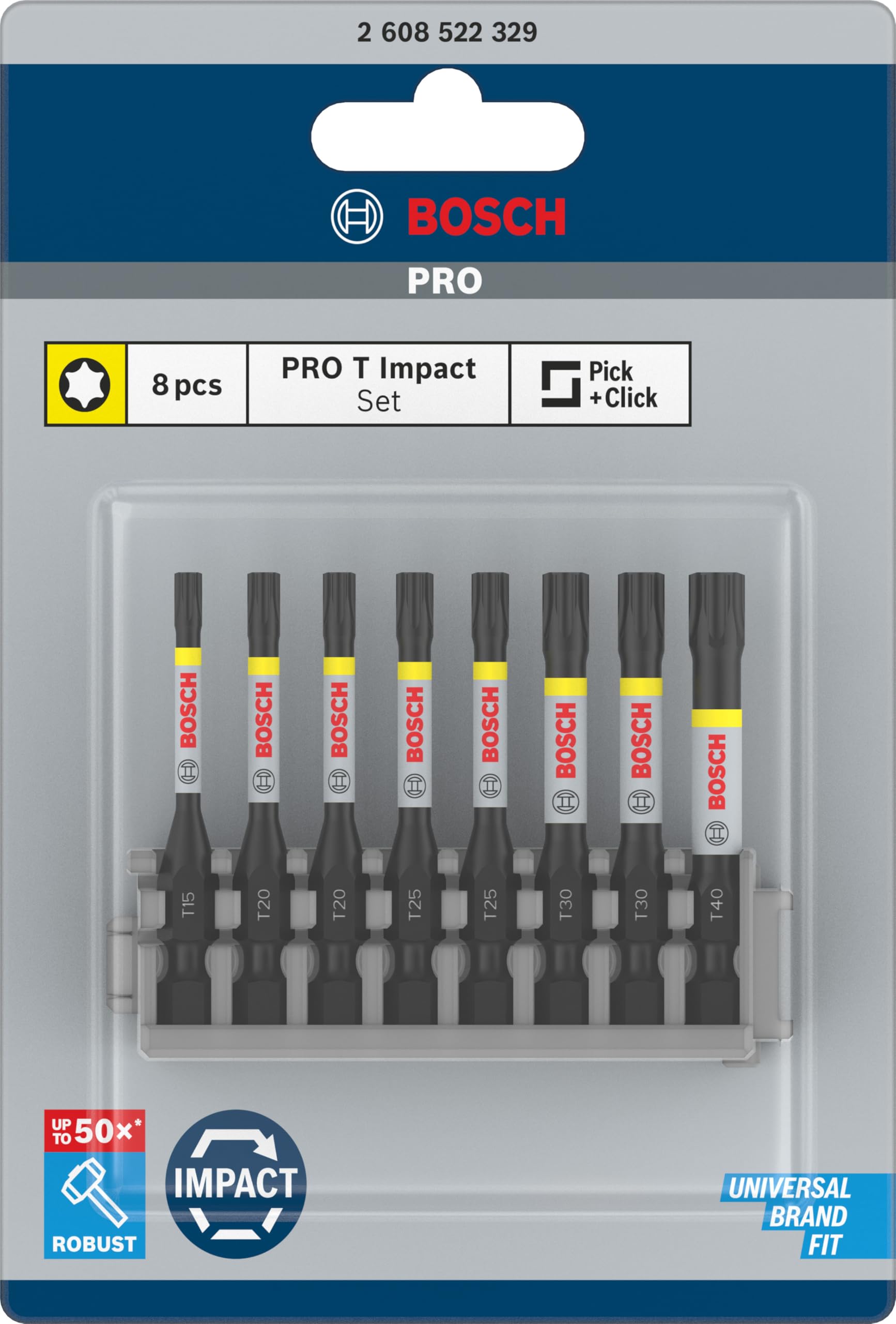 Bosch Professional 2608522329 Bit Torx 50 mm 8 pezzi