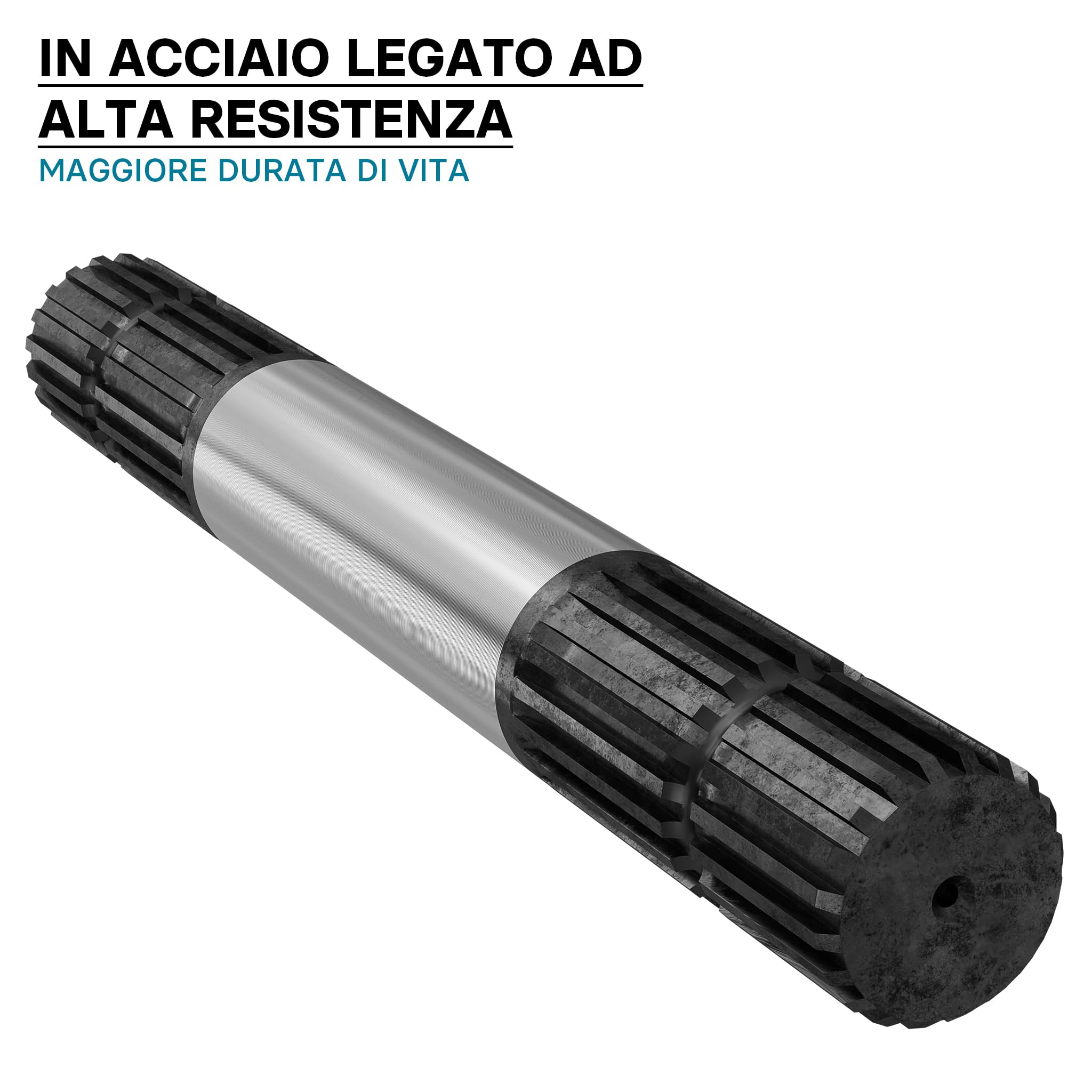 Wiltec E2 Albero Scanalato 300 mm 1 3/4" 20 Denti per Cardano