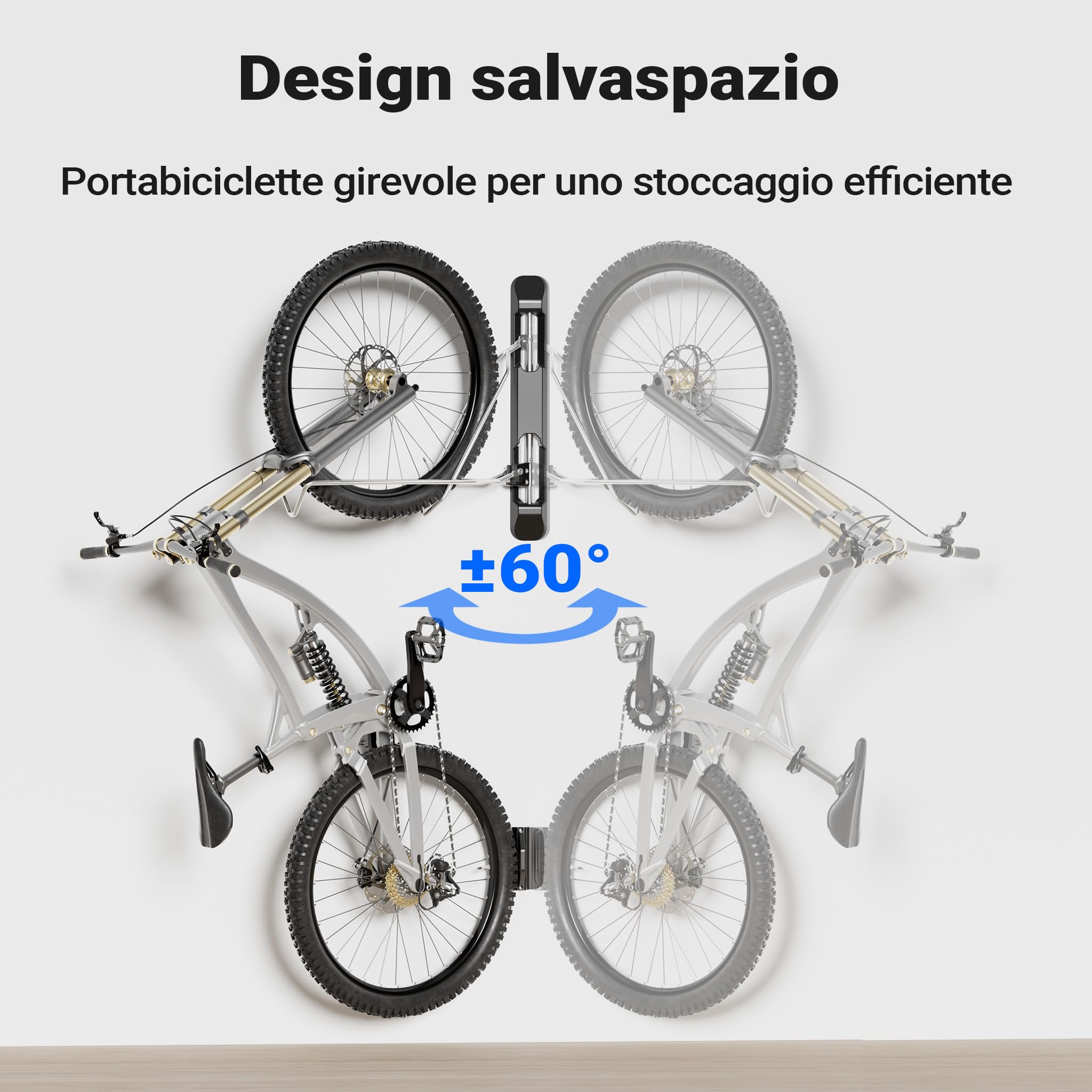 Wiltec Portabici da Muro 11,8x63,8x58,3 cm 35 kg