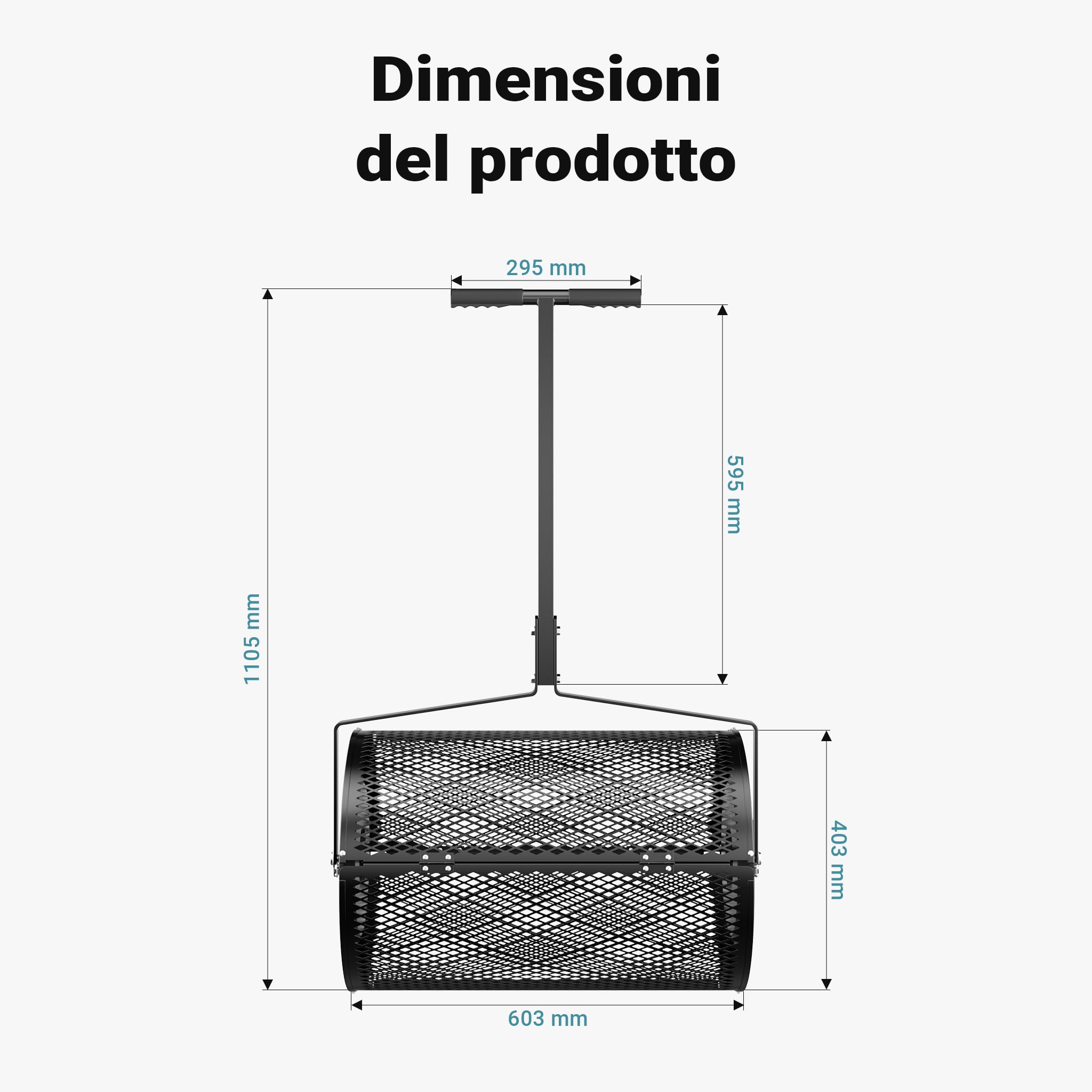 Wiltec Rullo Spargiterriccio 75L 110x64x40cm a Rete