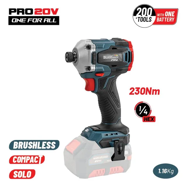 Bormann Pro Avvitatore a Impulsi 20V 230Nm Brushless Solo