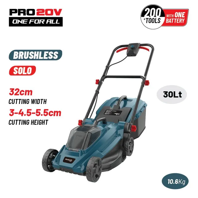 Bormann Tagliaerba Brushless 20V Taglio 32cm Cesto 30L