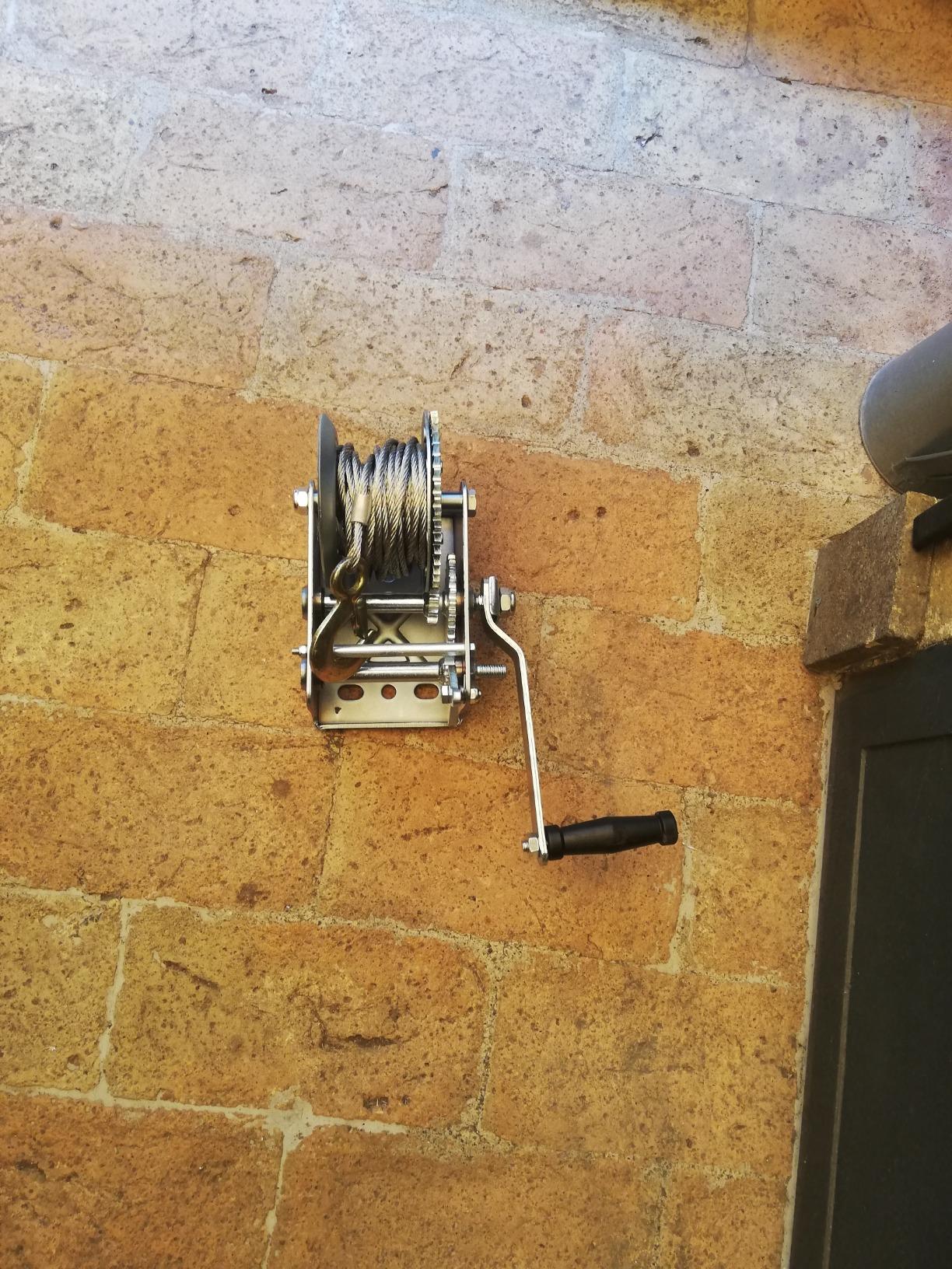 Wiltec Verricello manuale 350 kg fune 10 m argano