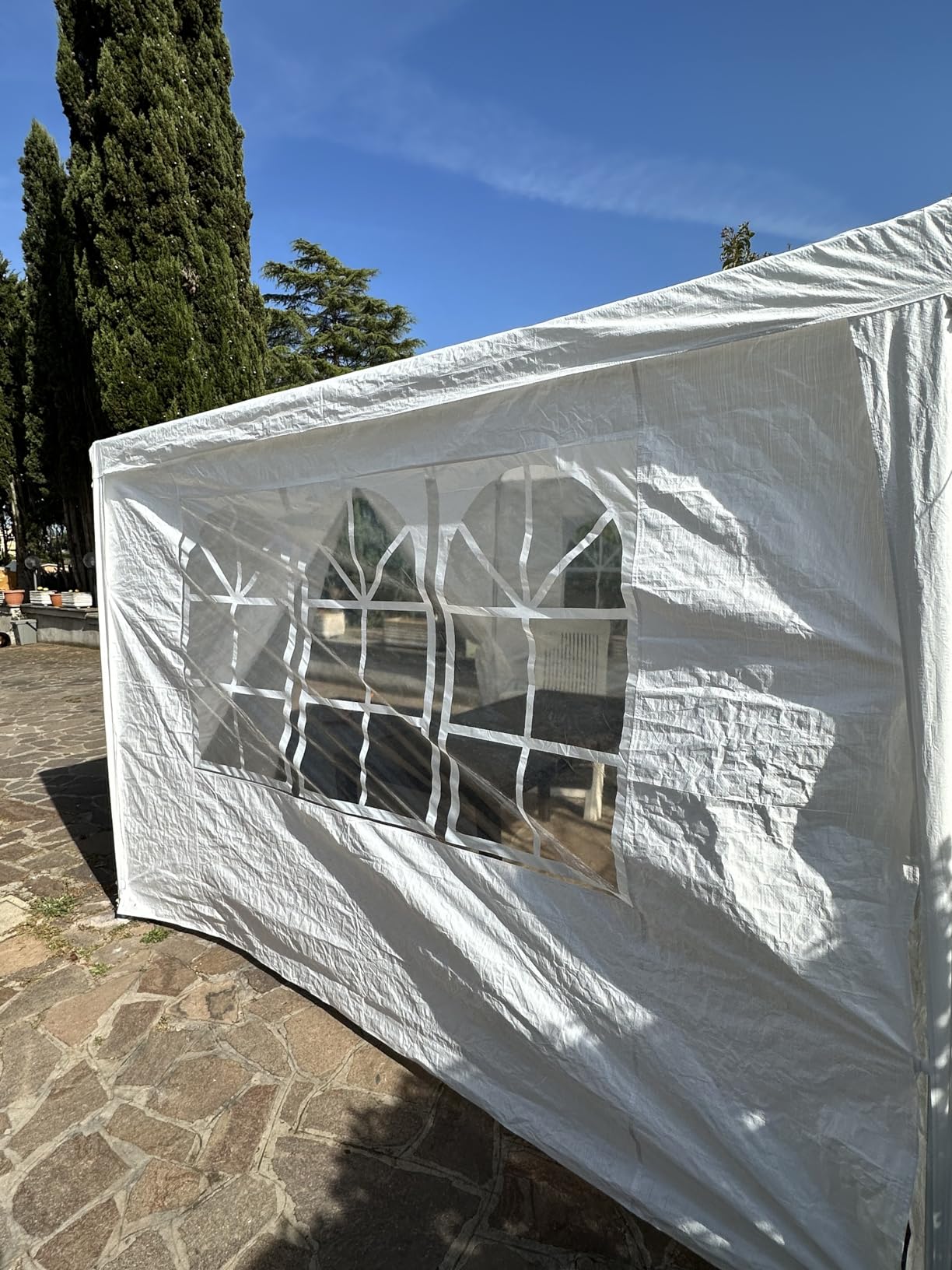 Wiltec Gazebo Blu 3x3m con Pareti Laterali Protezione UV50+