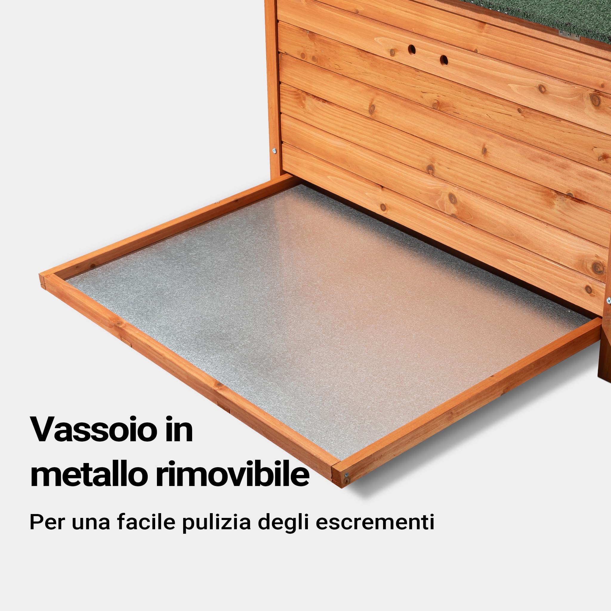 Wiltec Pollaio 136x74x70 cm in Legno con Nido