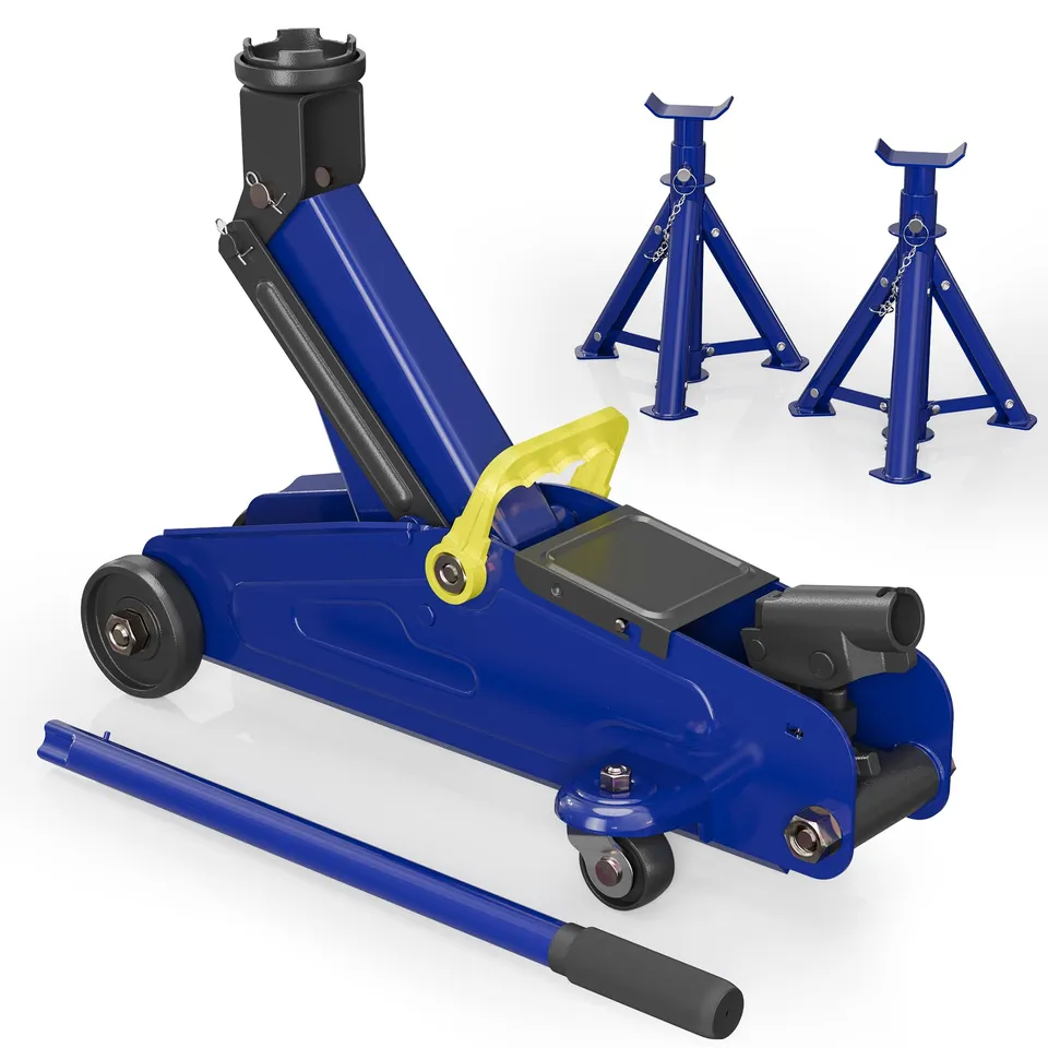 Wiltec Set cric 2t + 2 cavalletti auto acciaio
