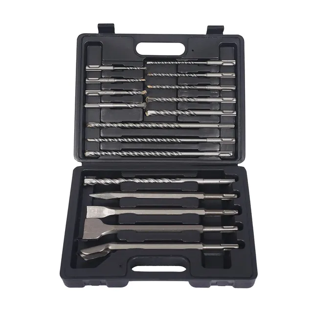 XPOtool Set Punte Scalpelli SDS-Plus 17 Pezzi Valigetta