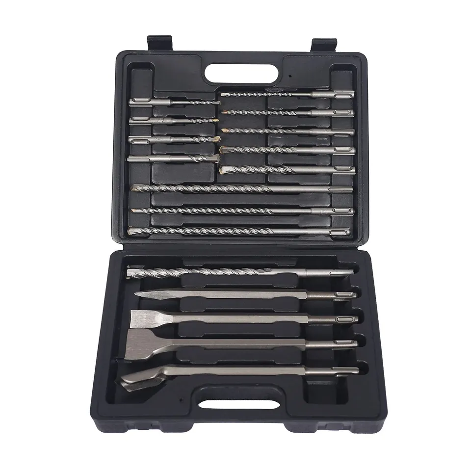 XPOtool Set Punte Scalpelli SDS-Plus 17 Pezzi Valigetta