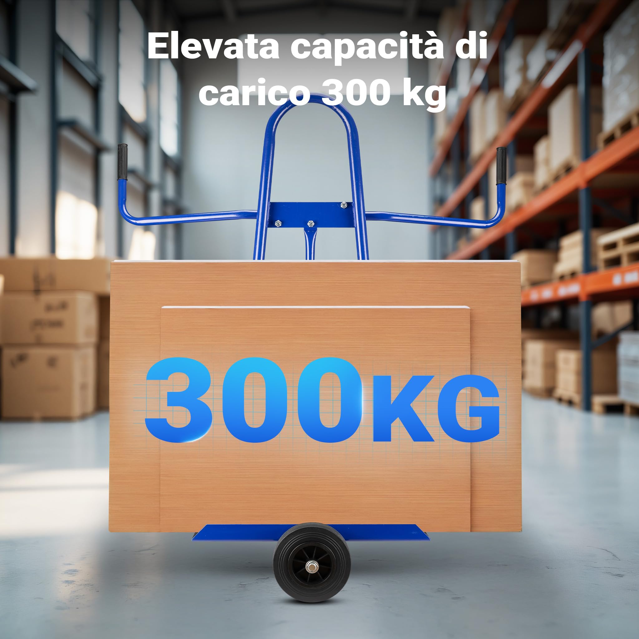 Wiltec Carrello porta pannelli 300 kg 2 ruote gomma