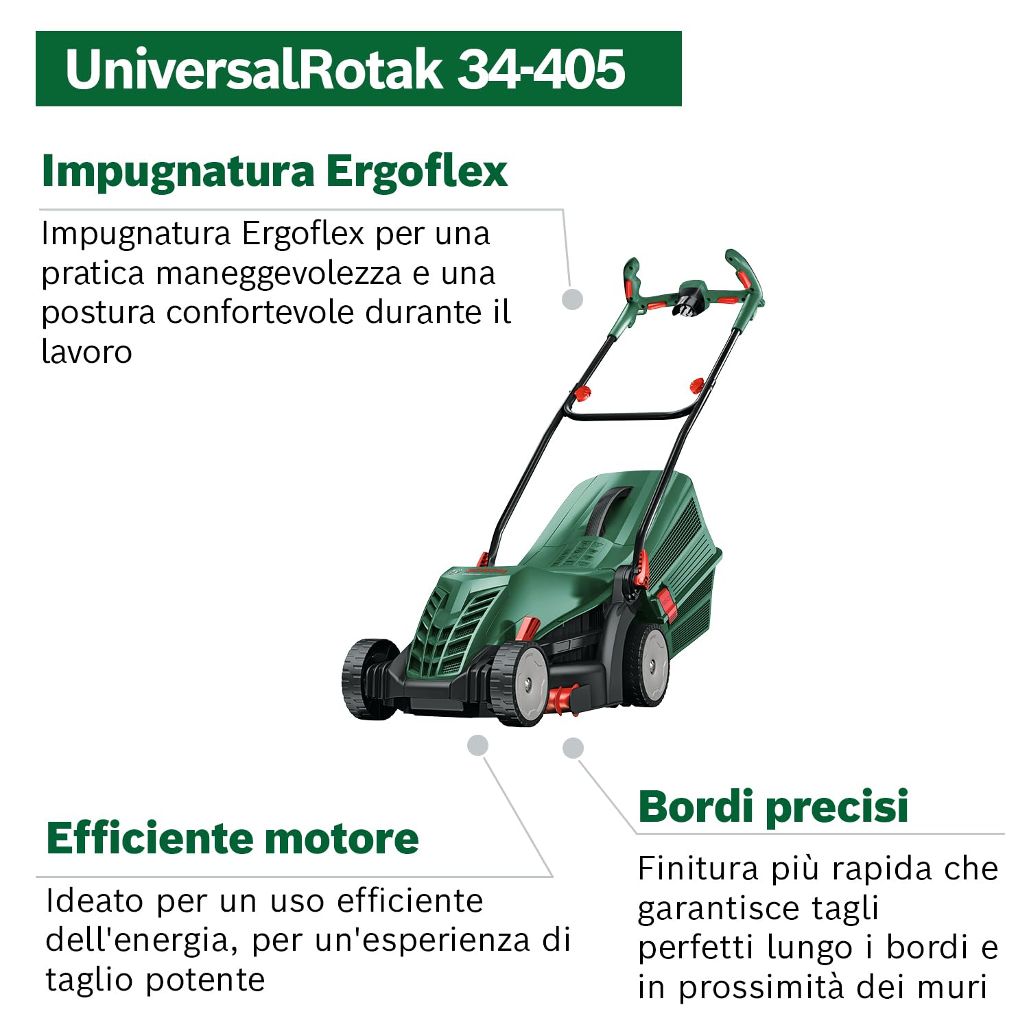 Bosch UniversalRotak 34-405 tagliaerba elettrico 1300 W