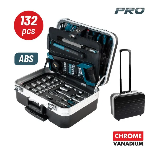 Bormann Set Attrezzi 132 Pezzi con Trolley Box ABS