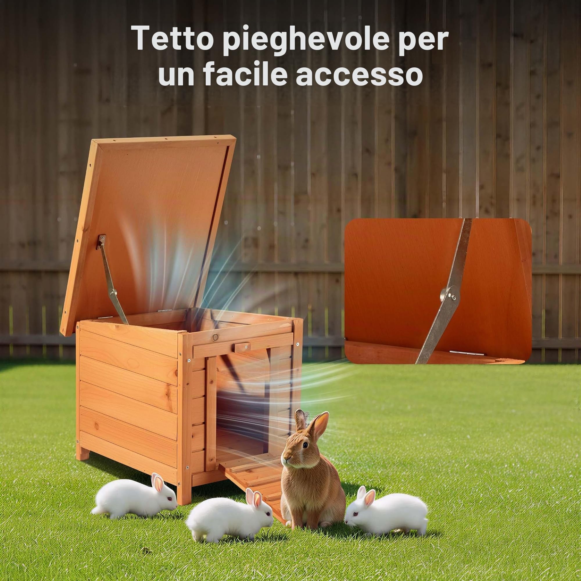 Wiltec Casetta Conigli 420x515x430 mm Legno Abete