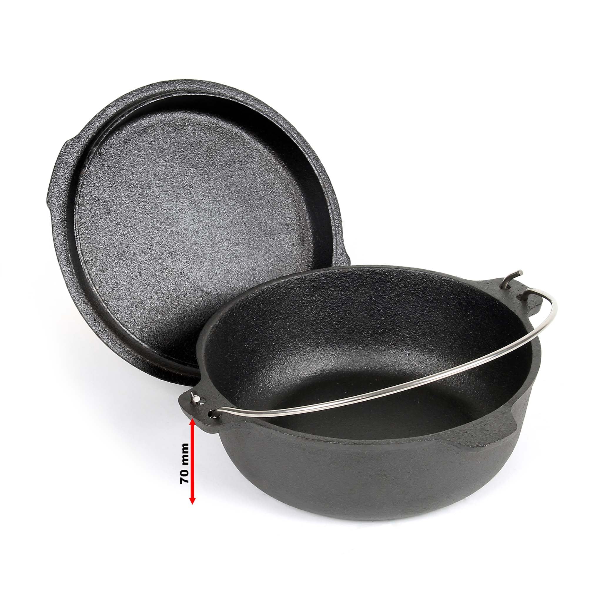 Wiltec Dutch Oven Forno Olandese 4L Ghisa Fuoco