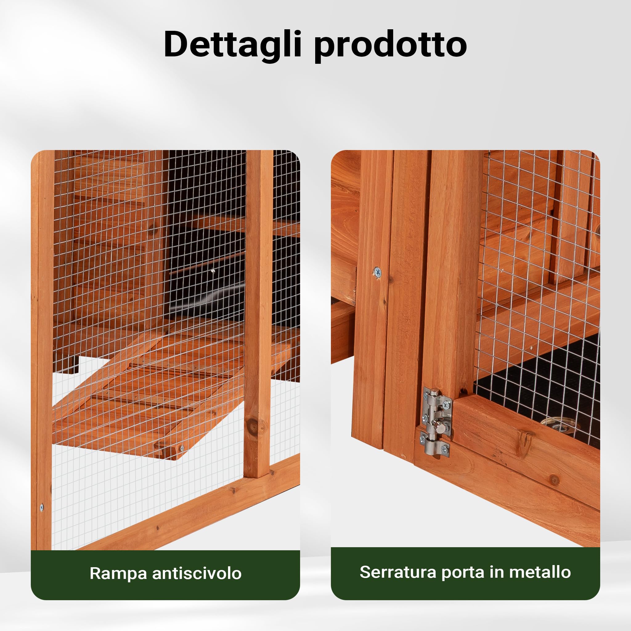 Wiltec Conigliera Pollaio Legno Marrone con Recinto