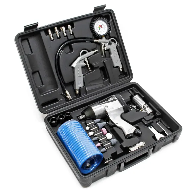 Wiltec Kit Accessori Compressore 27 pezzi utensili pneumatici 4 utensili