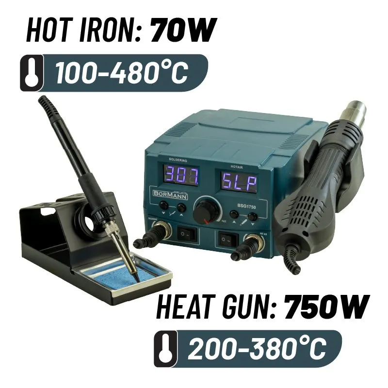 Bormann stazione saldante 2 in 1 750W 100-480°C