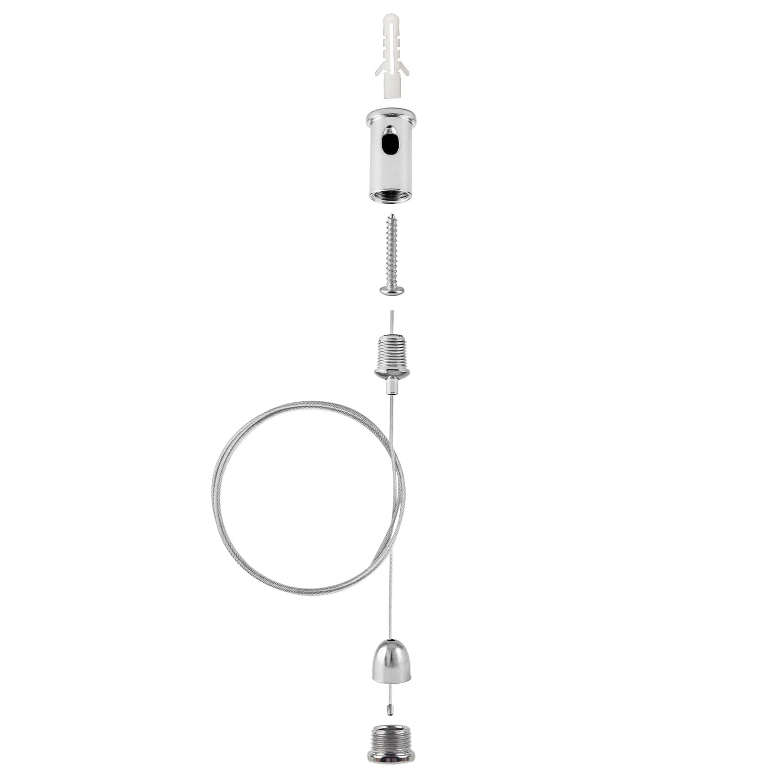 Wzone kit sospensione 1,5 mm x 1 m acciaio inox per LED