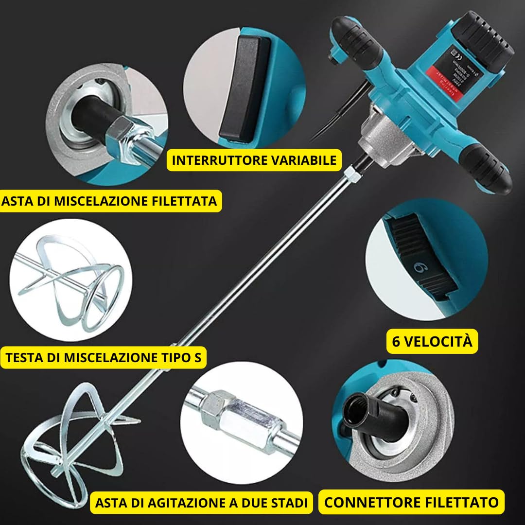 De Rosa Shop Miscelatore Malta Cemento 2600W 6 Velocità