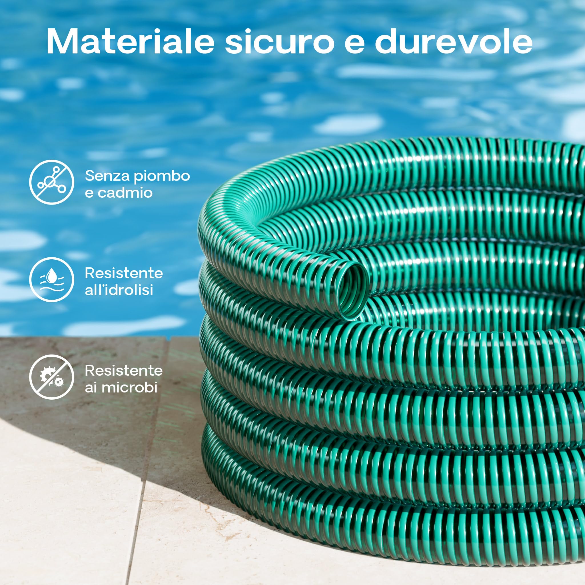 Wiltec Tubo Spiralato Aspirazione Verde 20mm 5m Ant UV