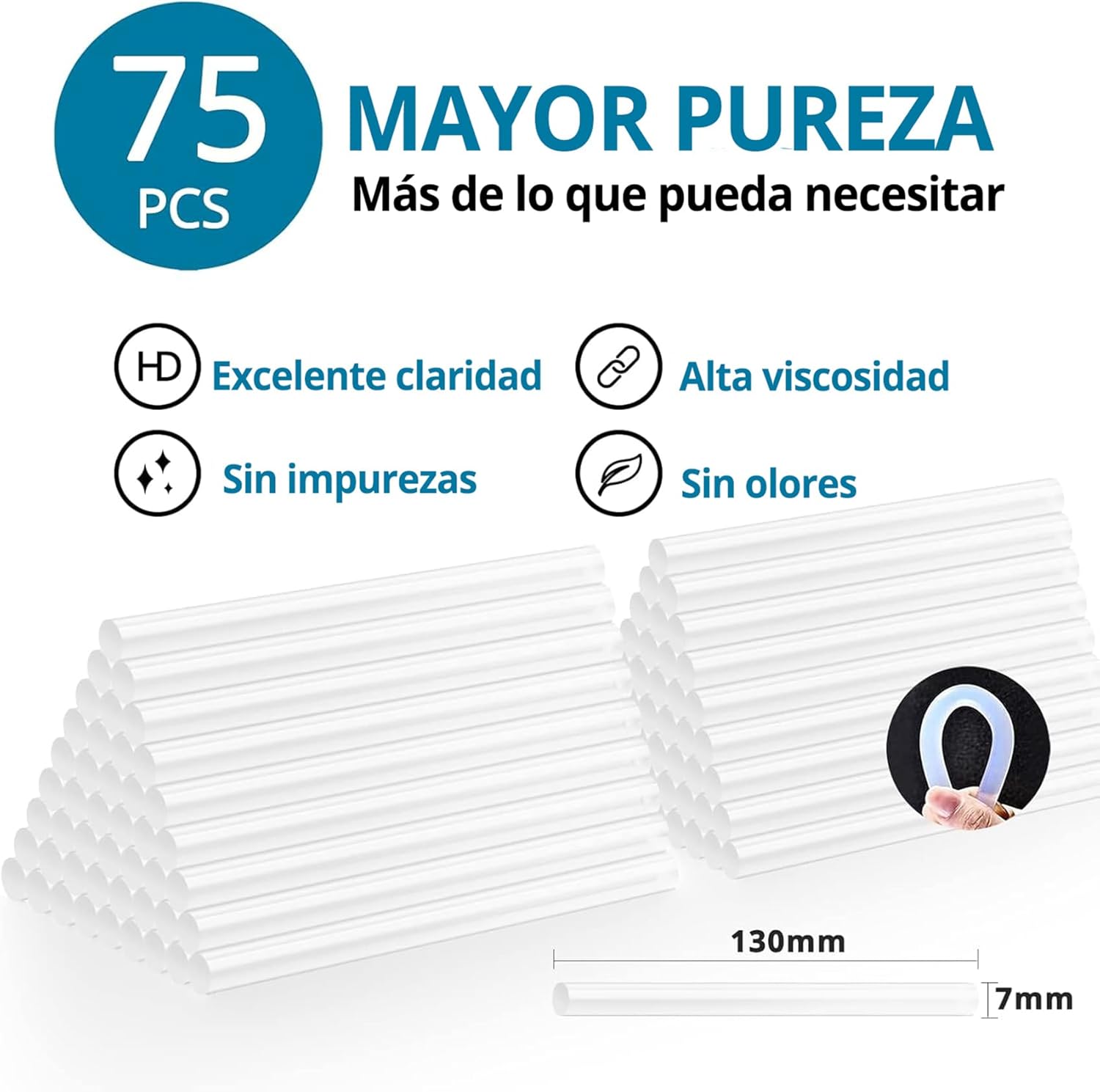 Tilswall Pistola Colla a Caldo 50W con 75 Stick 7mm