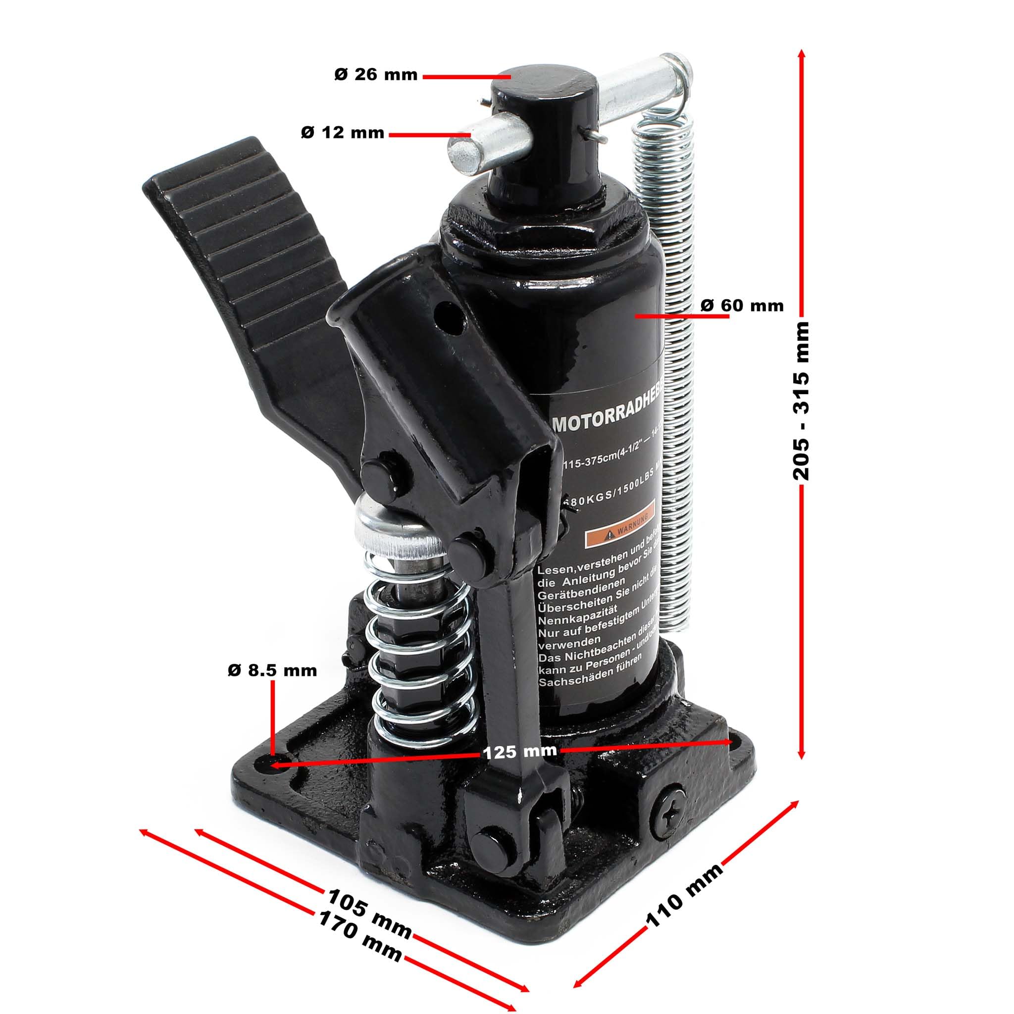 Wiltec 50799 cilindro idraulico ricambio sollevatore moto