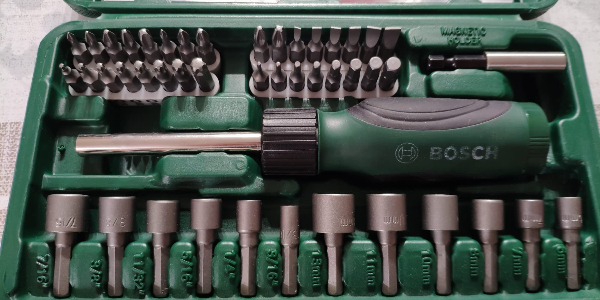 Bosch 2607019504 Set Bit Avvitamento 46 pezzi con cricchetto
