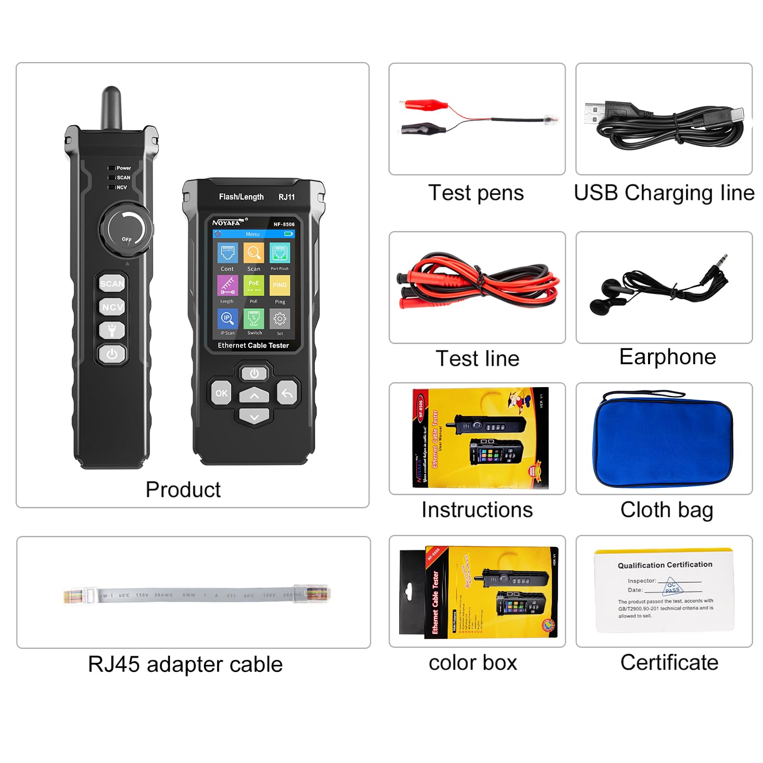 Tilswall Tester Cavi Rete LAN RJ45 Scanner IP PoE