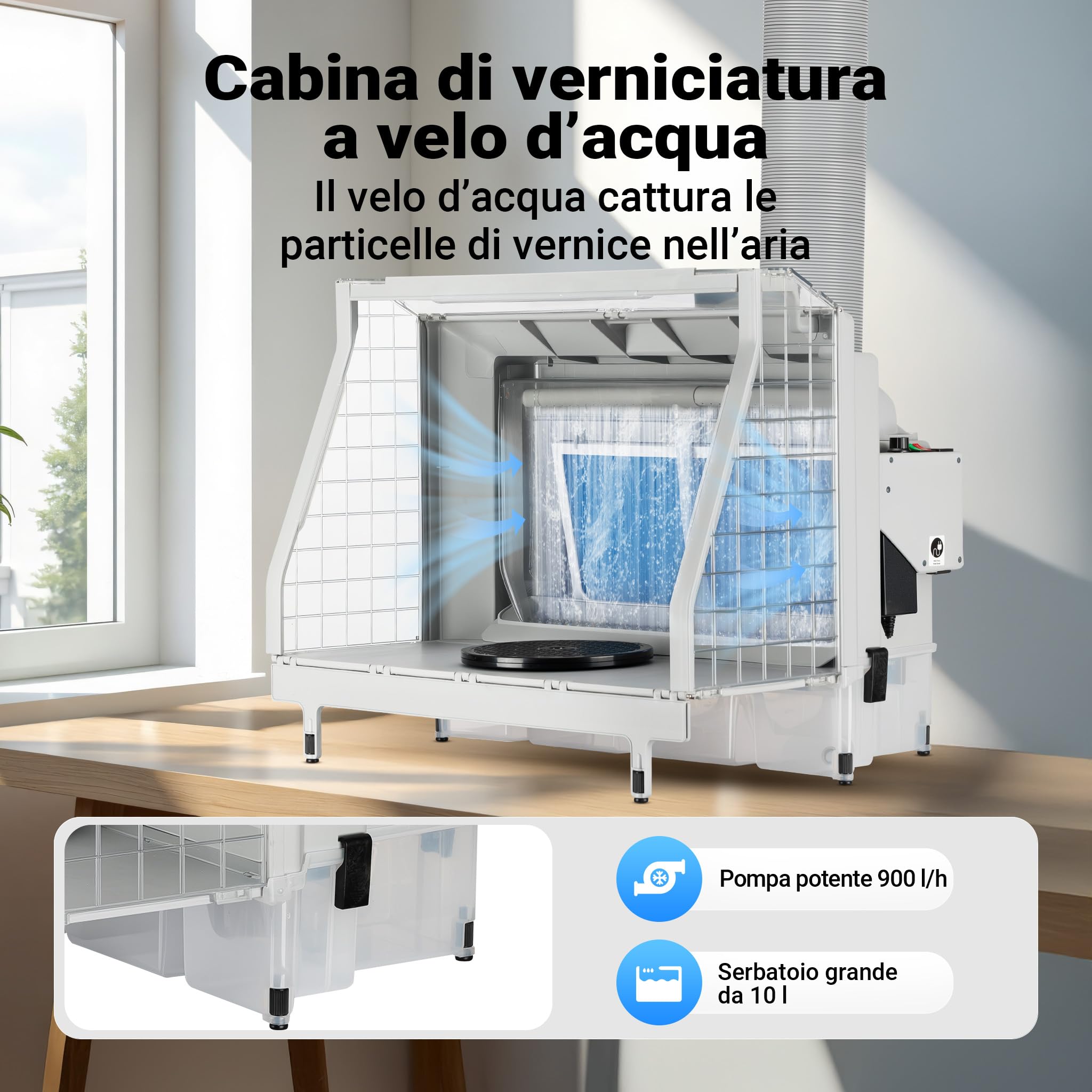 XPOtool Cabina verniciatura aerografo LED 11 m3/min