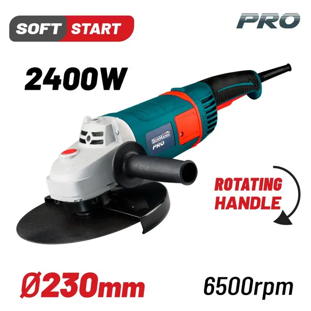 Bormann Pro Smerigliatrice Angolare 2400W 230mm Soft Start