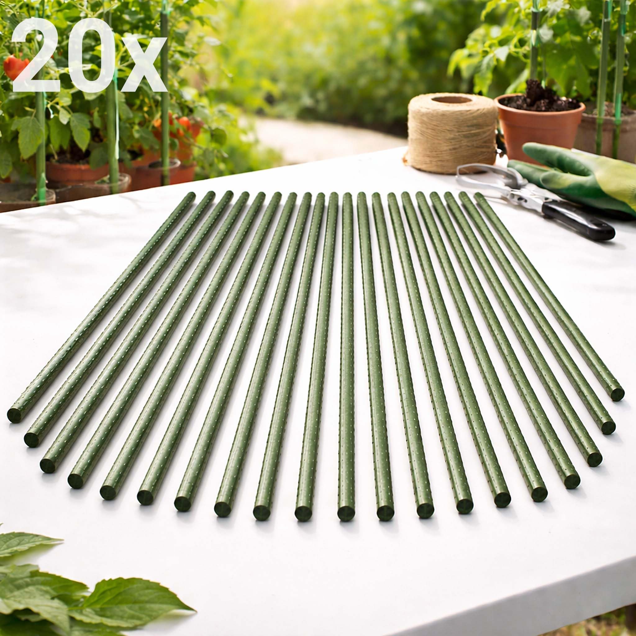 Wiltec Toboli pali per piante 20 pz 120 cm acciaio