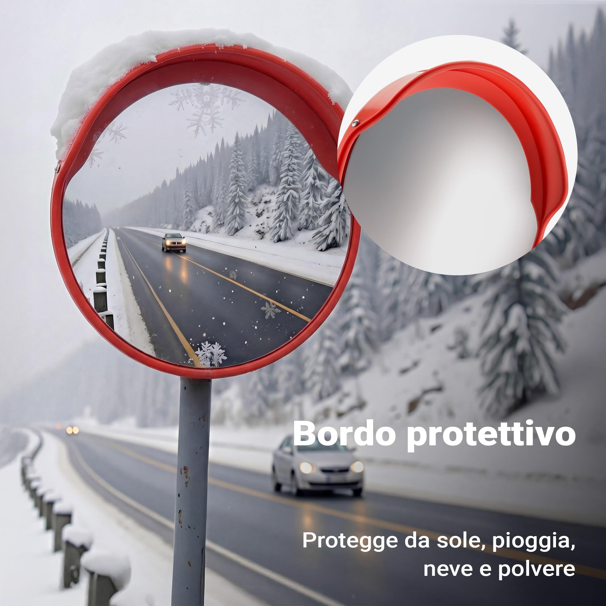 Wiltec Specchio Parabolico Esterno 75 cm Traffico