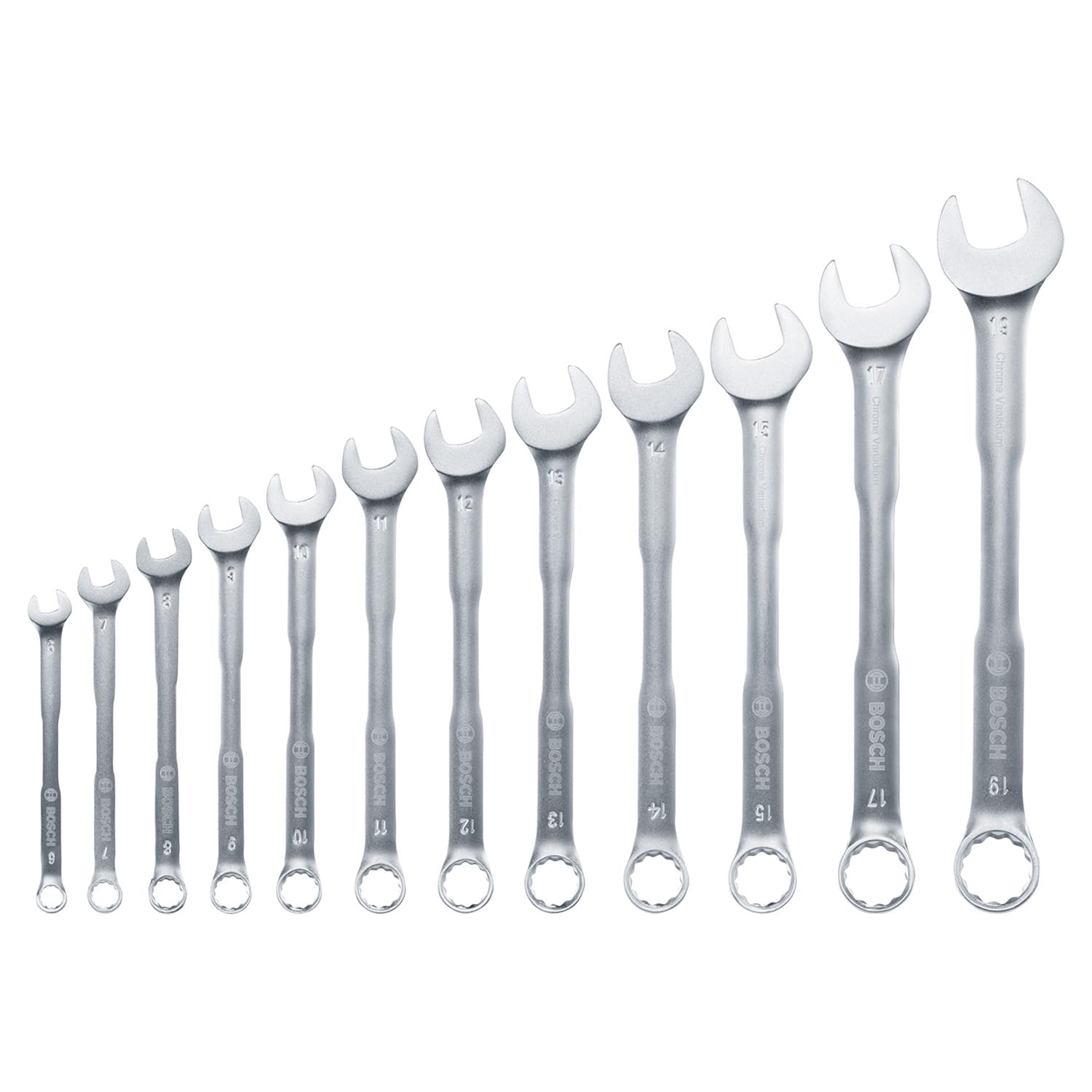 Bosch Set Chiavi Combinate Cricchetto 8 Pezzi Acciaio