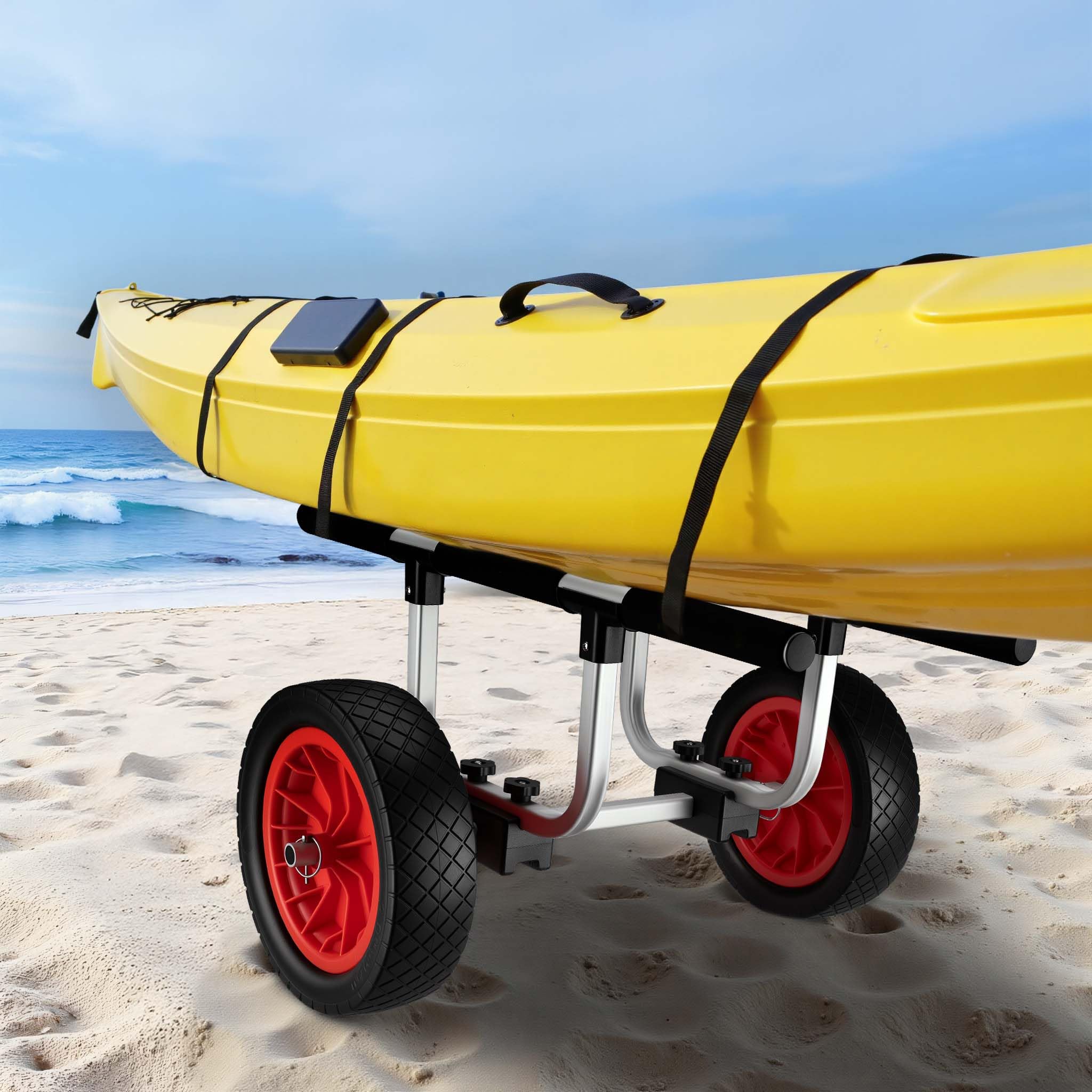 Wiltec Carrello kayak alluminio ruote PU 31 cm 90 kg