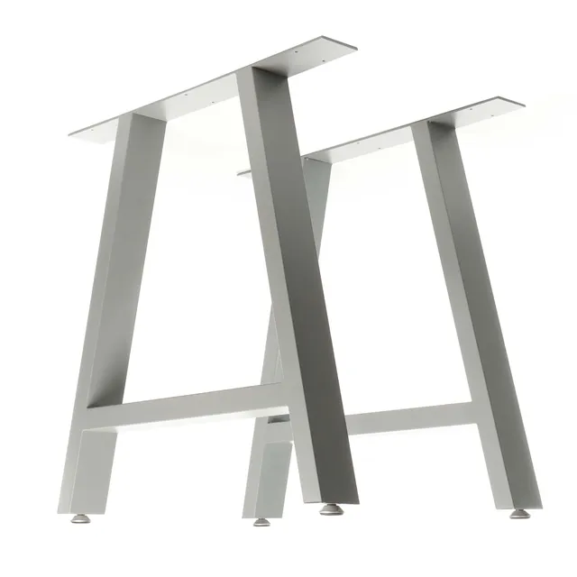 Wiltec gambe tavolo A 70x72 cm set 2 pezzi acciaio grigio