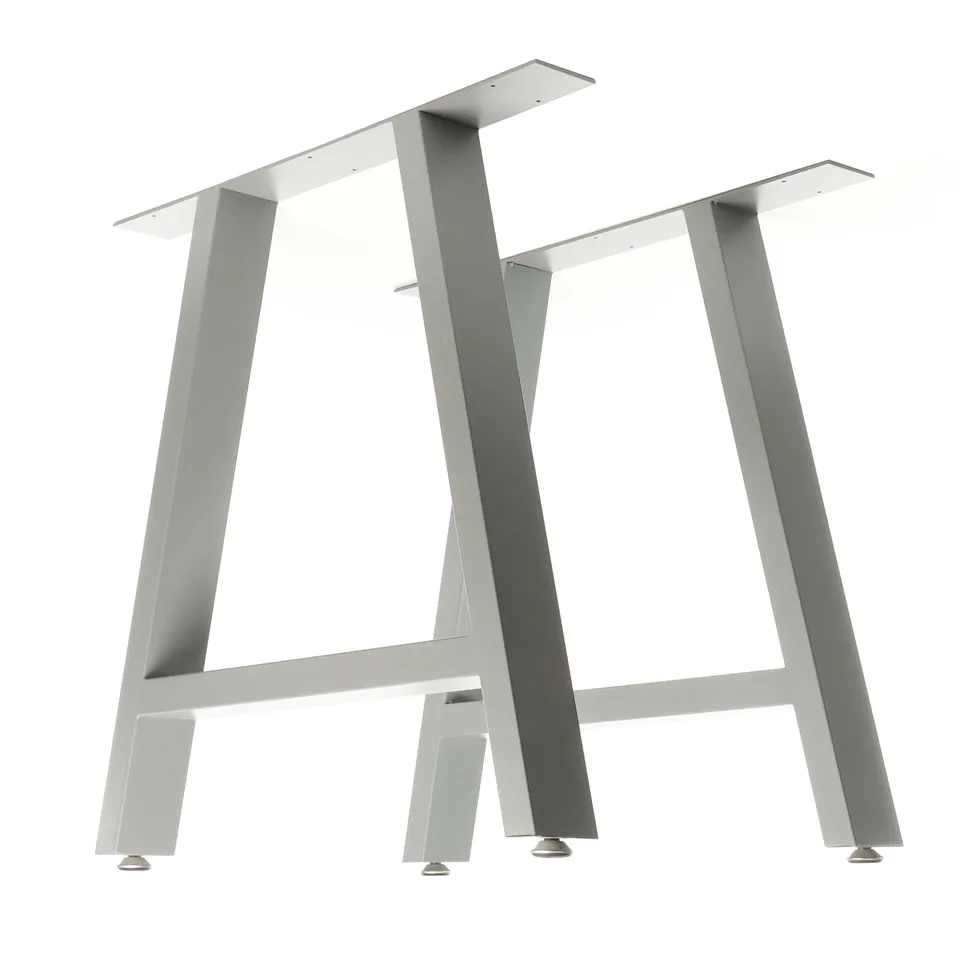 Wiltec gambe tavolo A 70x72 cm set 2 pezzi acciaio grigio