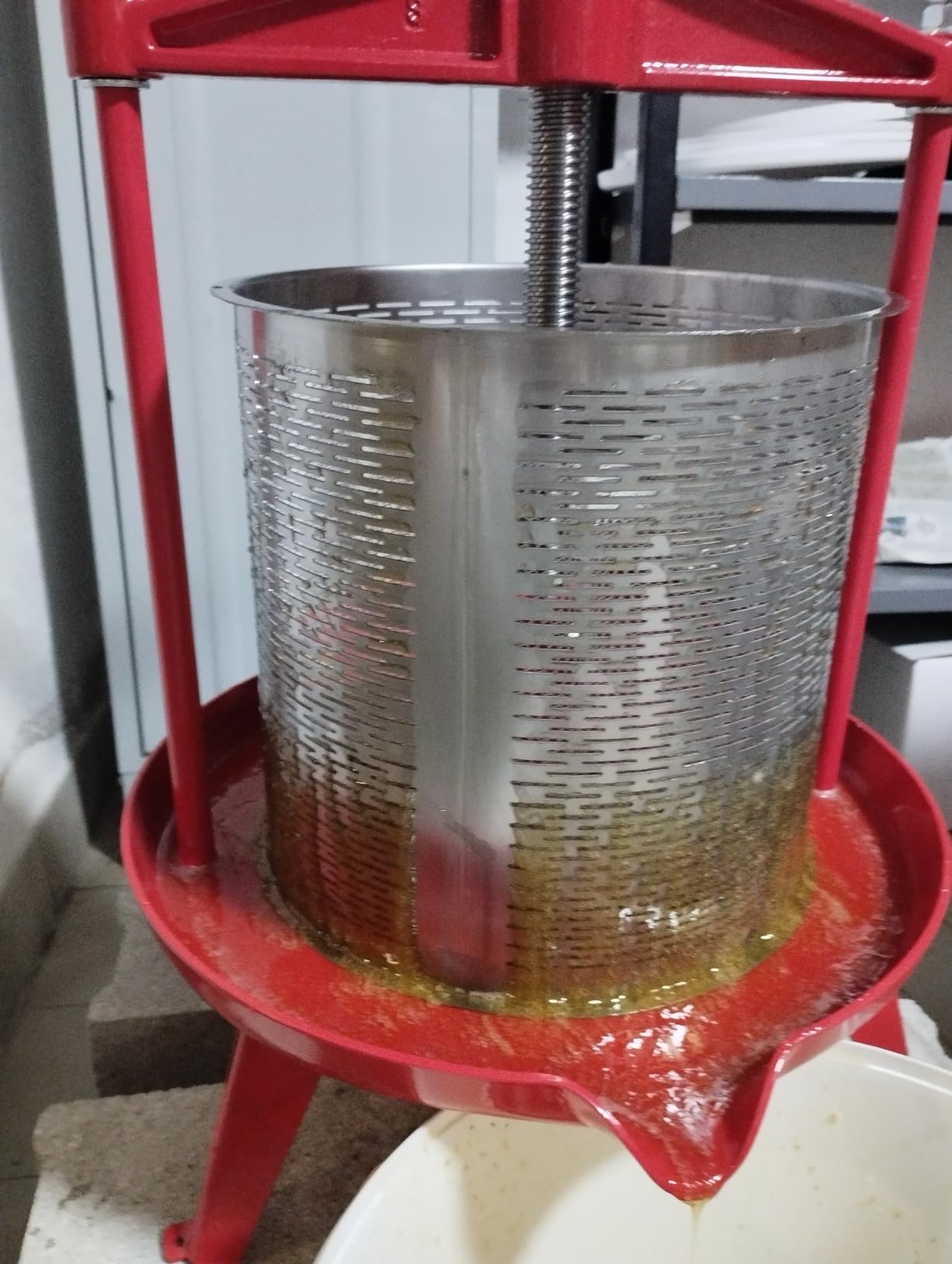 Wiltec Torchio Frutta 14 Litri Acciaio Inox con Treppiede