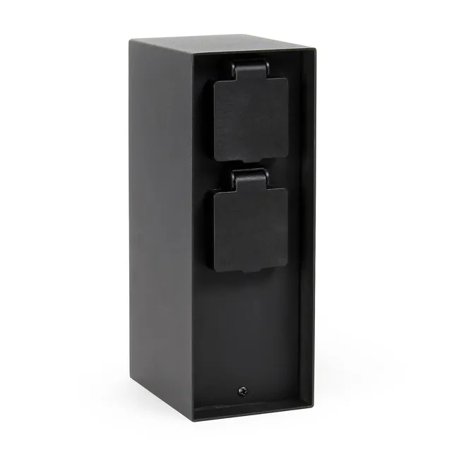 Wiltec colonna 4 prese da giardino IP44 acciaio nera