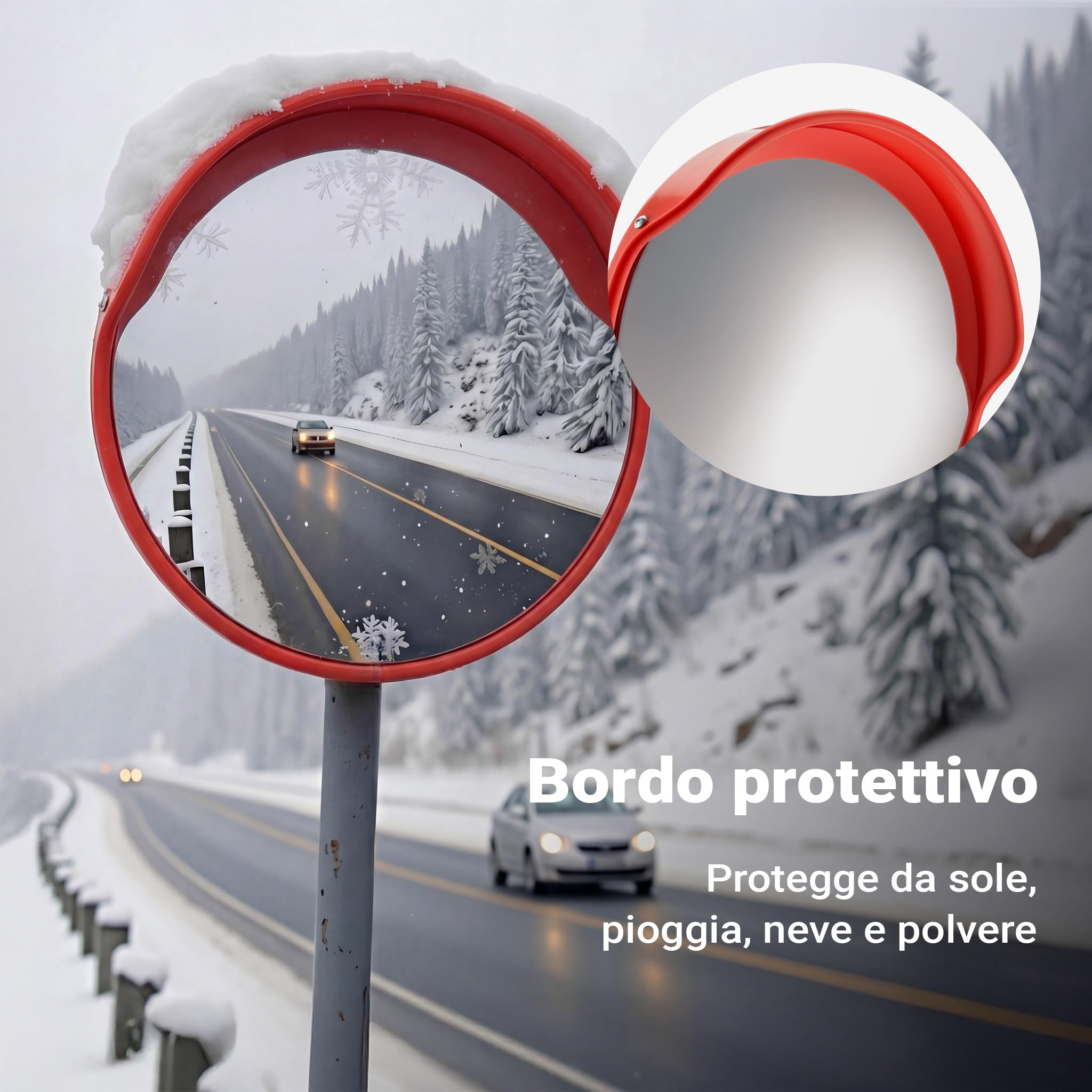 Wiltec Specchio Parabolico Traffico 80 cm da Esterno