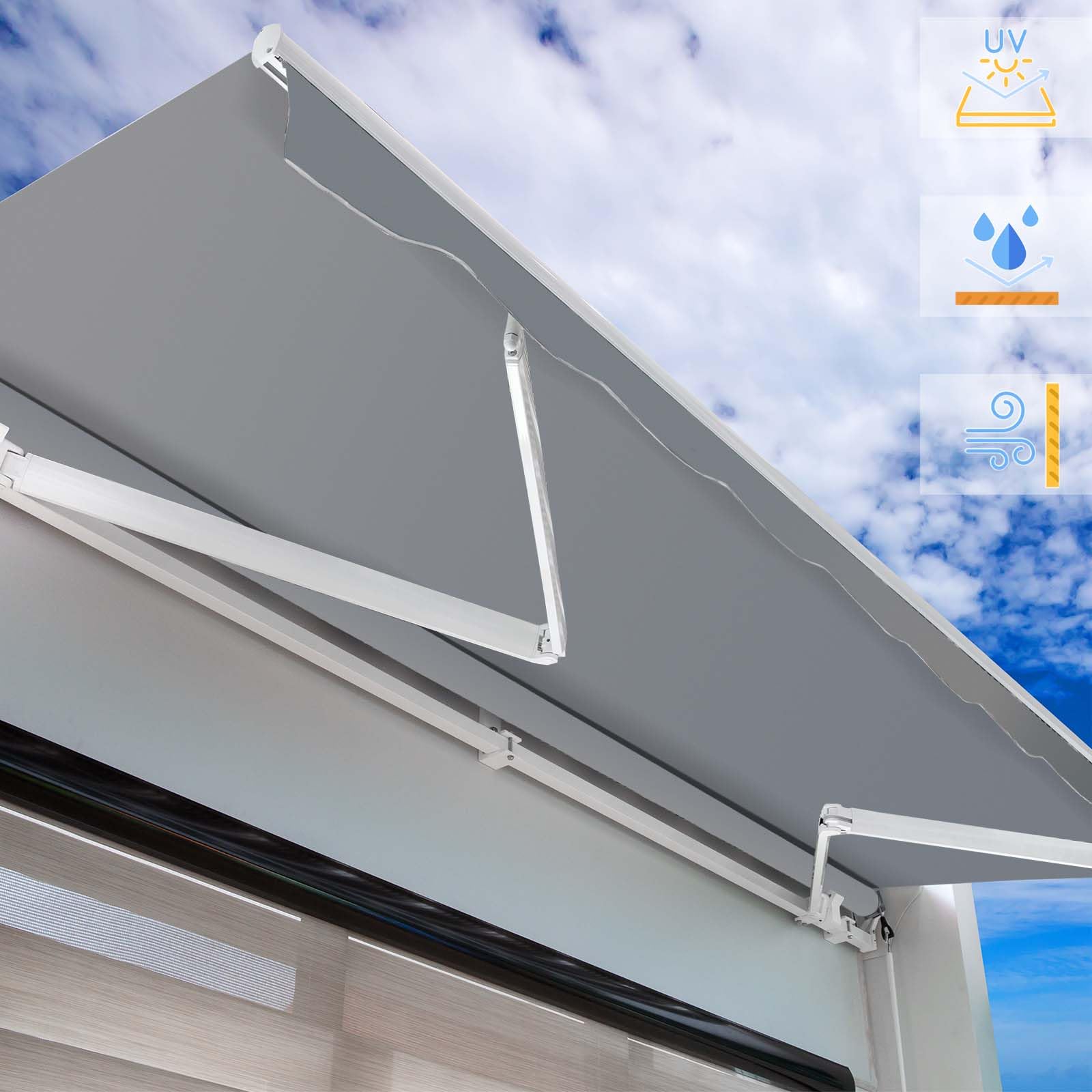 Wiltec Toboli Tenda da Sole 2,5x2 m Antracite UV30+