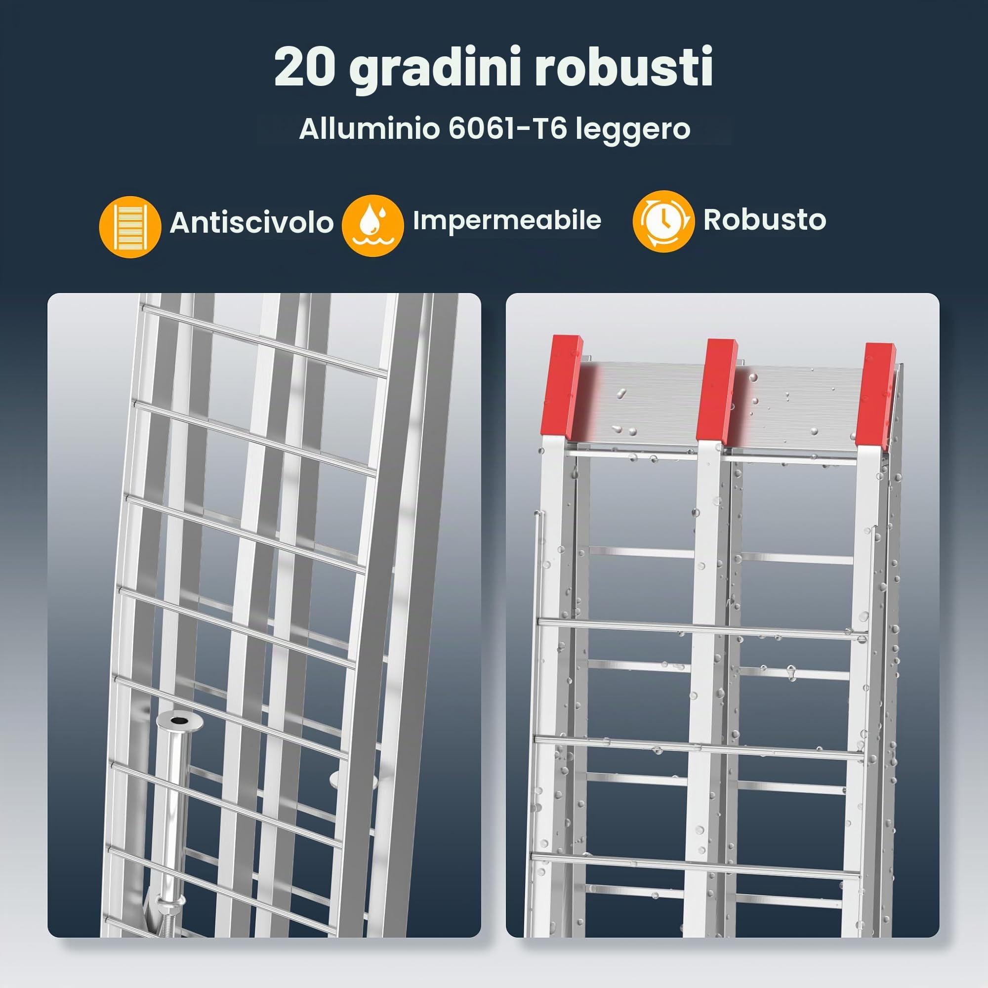 Wiltec Rampa carico 226 cm alluminio 680 kg pieghevole moto