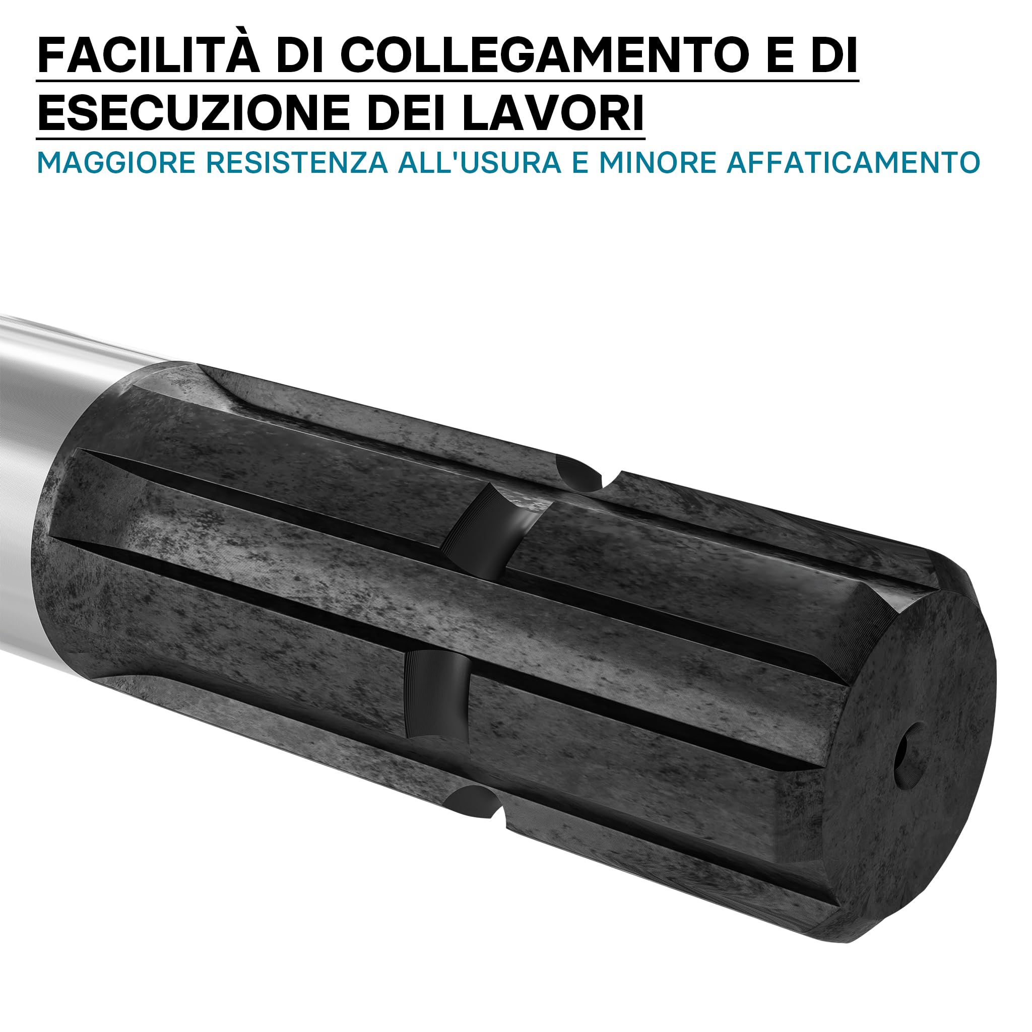 Wiltec C1 Albero Scanalato 300 mm 1 3/4" 6 Denti per Cardano