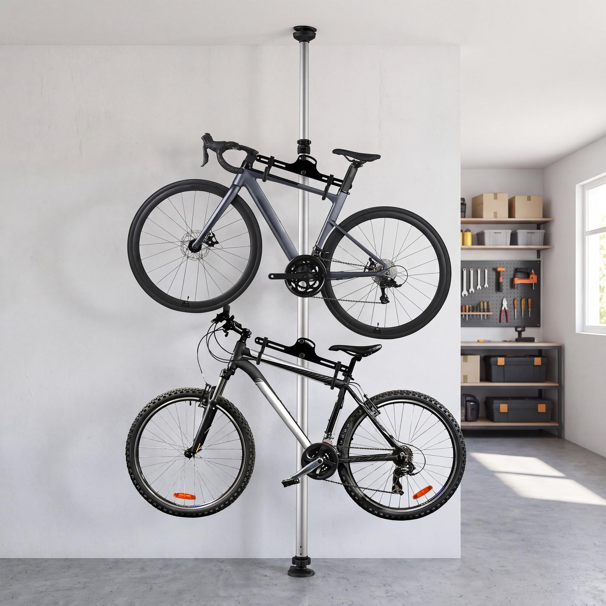 Wiltec Portabici Terra Telescopico 160-340 cm per 2 Bici