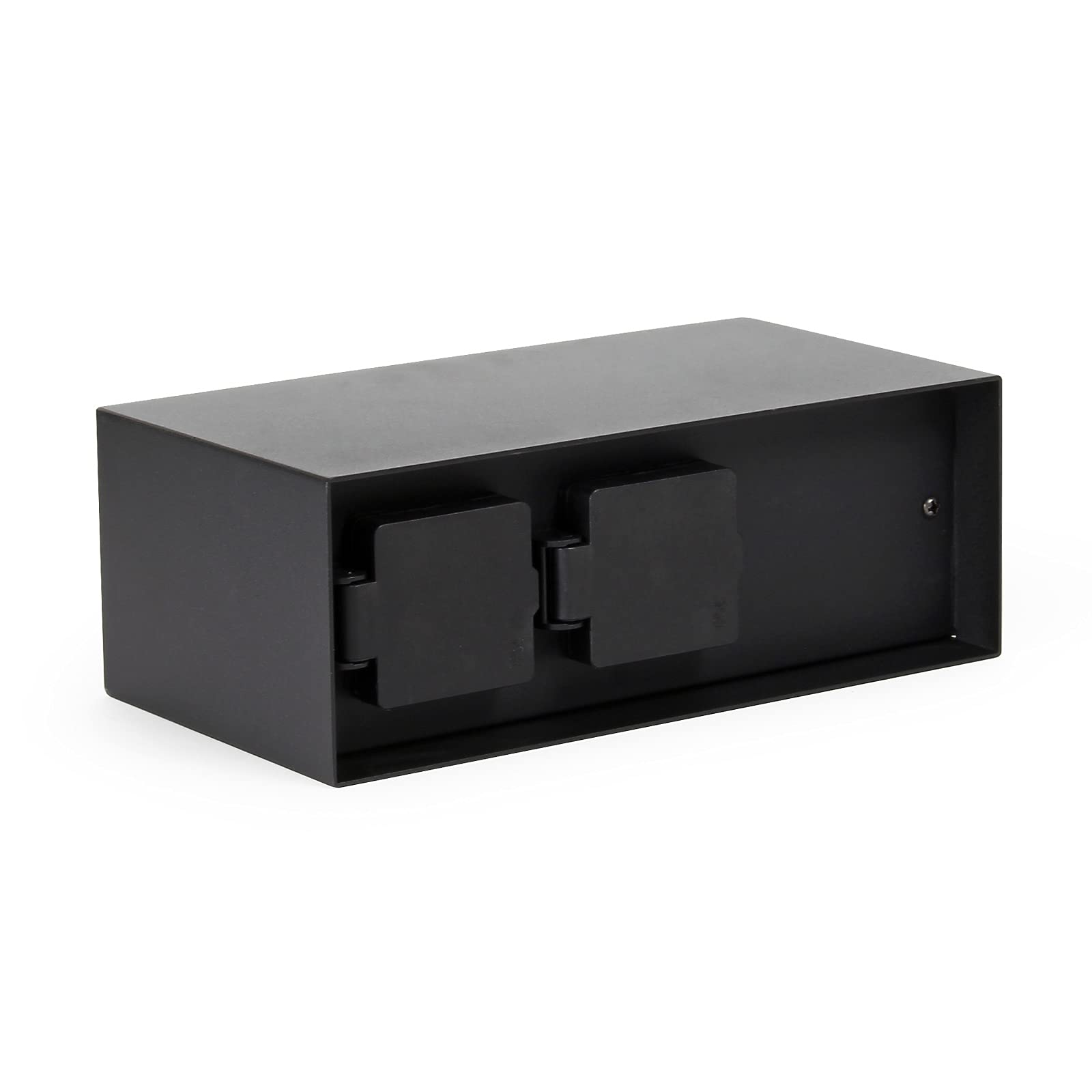 Wiltec colonna 4 prese da giardino IP44 acciaio nera