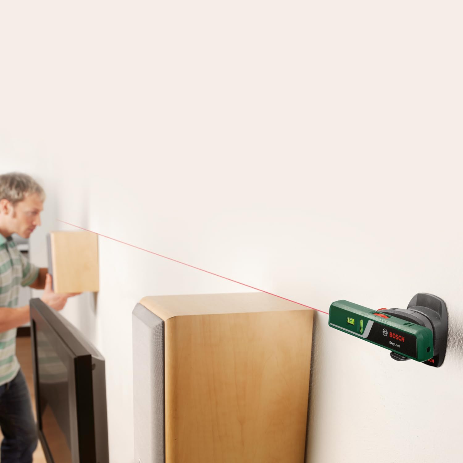 Bosch EasyLevel Livella Laser a Bolla 5 m con Supporto Parete