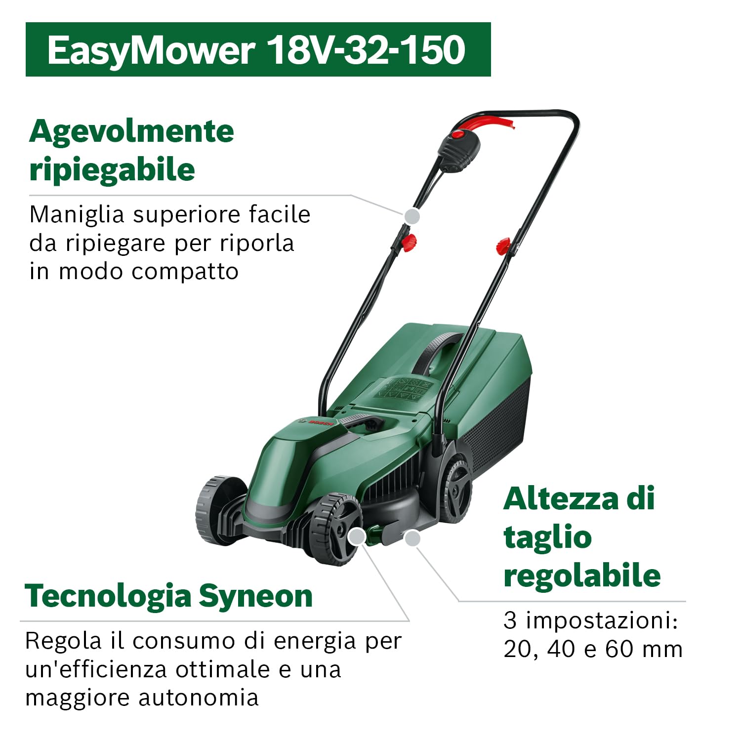 Bosch EasyMower 18V-32-150 Tagliaerba a Batteria 32cm