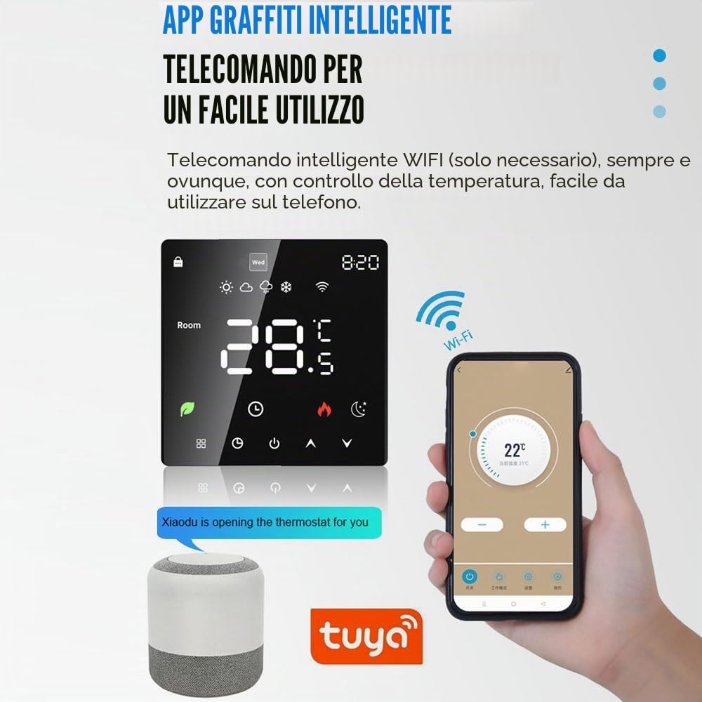Weytoll K6RH3A termostato WiFi caldaia 220V programmabile