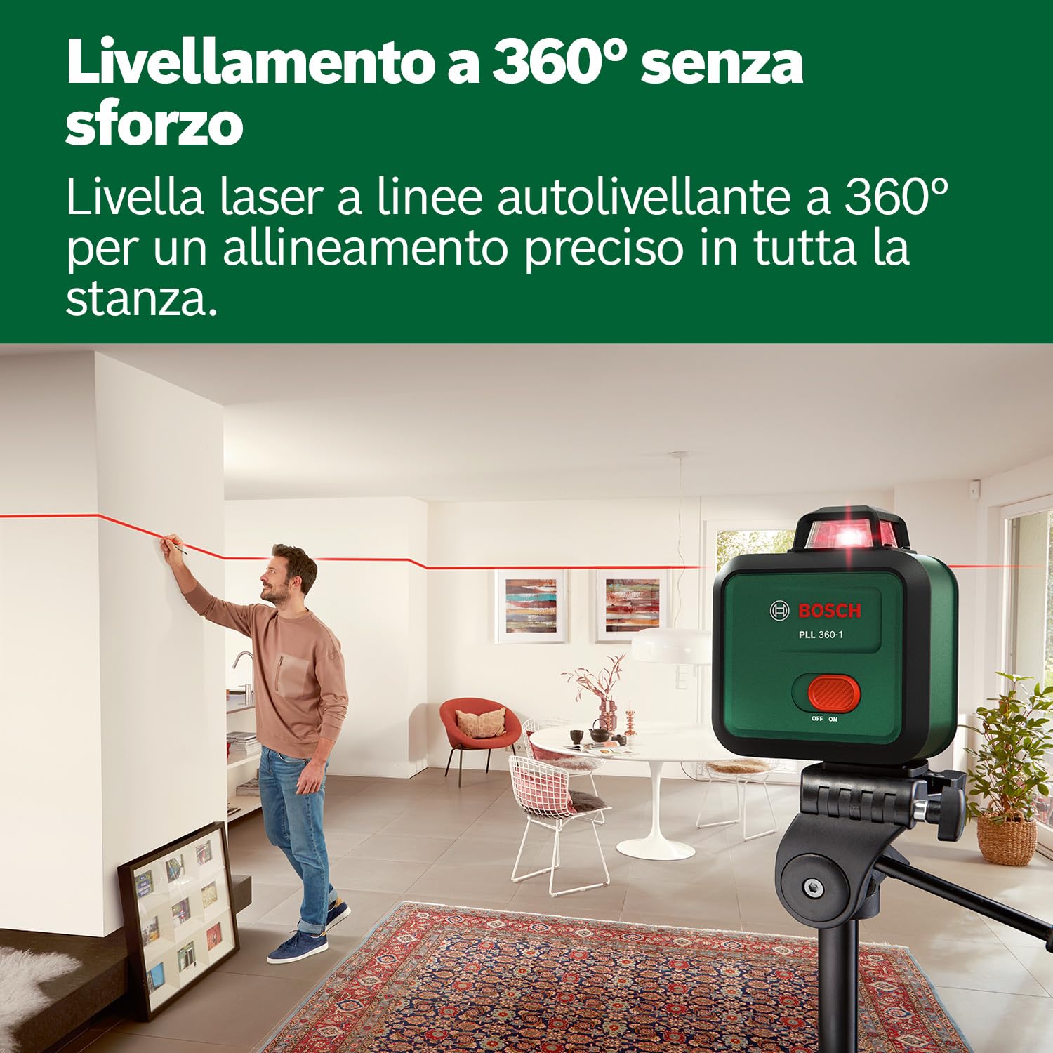 Bosch PLL 360-1 Livella Laser 360° con Treppiede