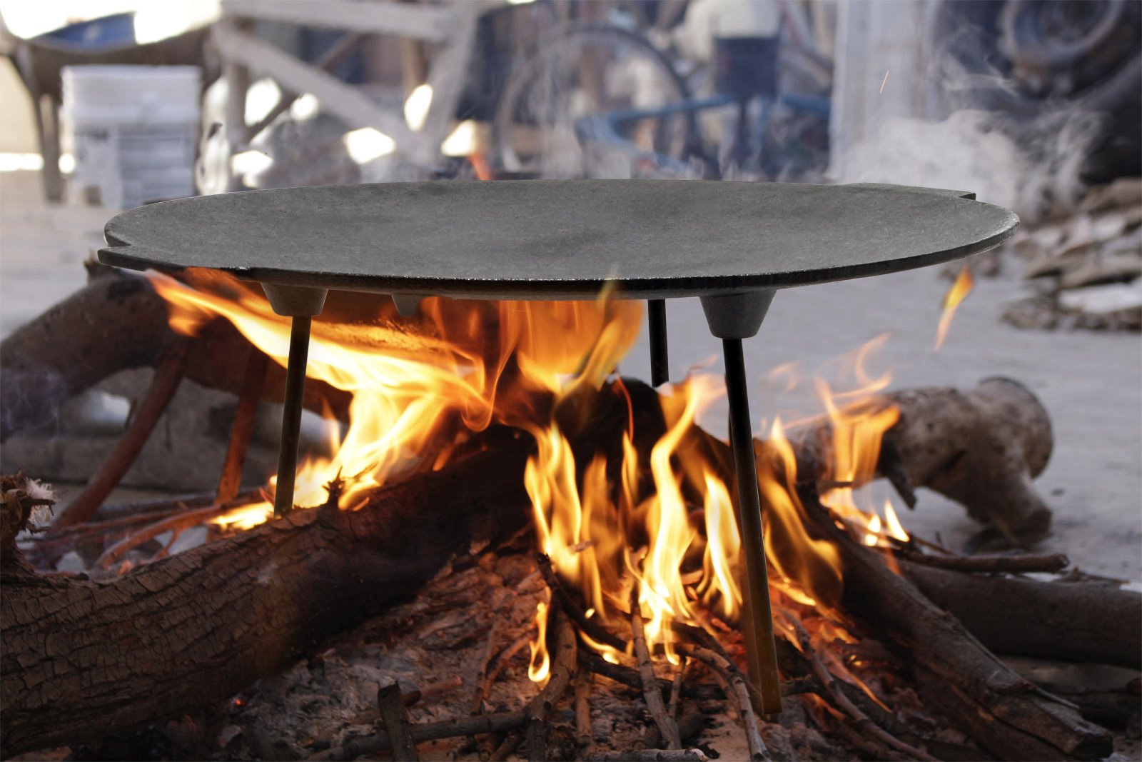 Wiltec Piastra barbecue ghisa rotonda Ø44cm altezza 35cm
